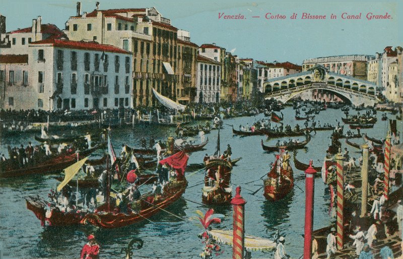 Büyük Kanal, Venedik. 1913 yılında gönderilen kartpostal. by Italian Photographer