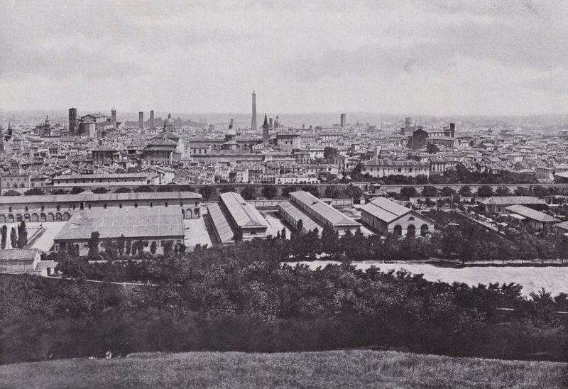 İtalya: Bologna, şehrin panoraması (s/b fotoğraf) by Italian Photographer