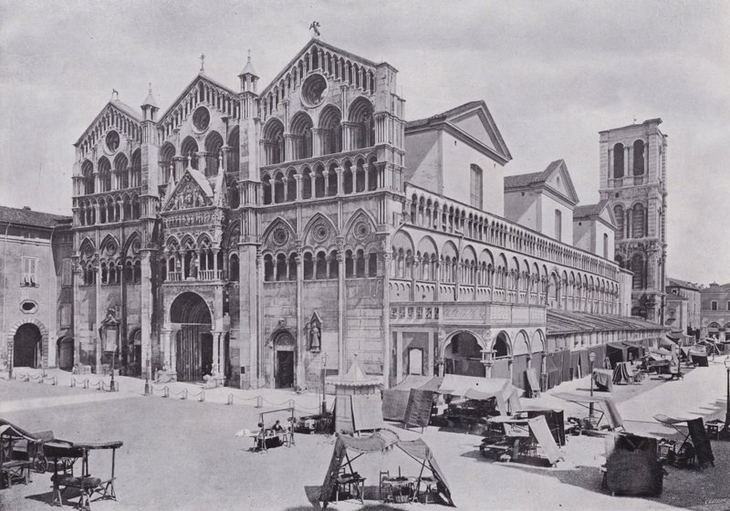 İtalya: Katedral, Ferrara (s/b fotoğraf) by Italian Photographer