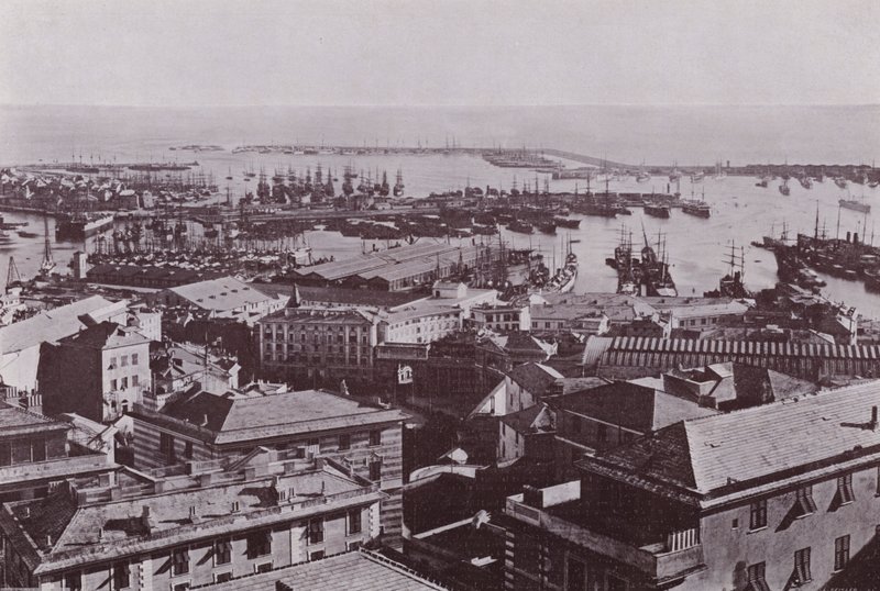 İtalya: Cenova, panorama (s/b fotoğraf) by Italian Photographer