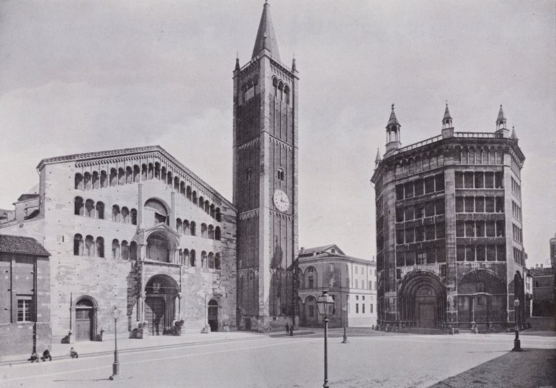 İtalya: Parma, katedral ve vaftizhane (s/b fotoğraf) by Italian Photographer