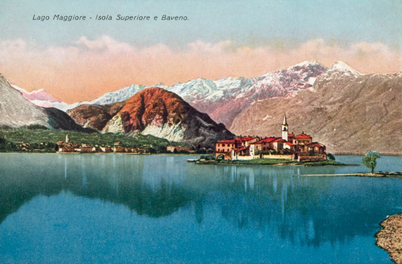 Maggiore Gölü, Isola Superiore ve Baveno (renkli fotoğraf) by Italian Photographer