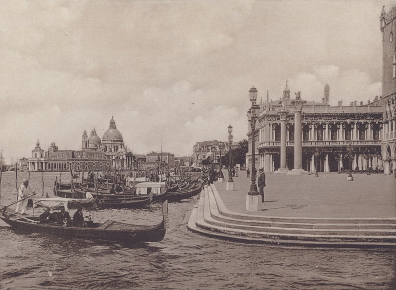 İskele, Dalla Riva Degli Schiavoni (s / b fotoğraf) by Italian Photographer