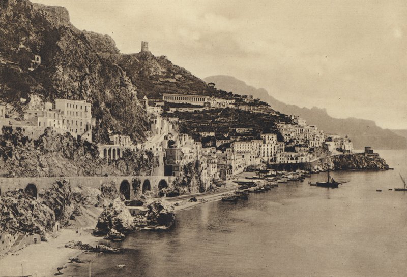 Napoli: Amalfi, Panorama (s/b fotoğraf) by Italian Photographer