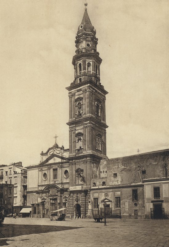 Napoli: Kilise ve Piazza Del Carmine (s / b fotoğraf) by Italian Photographer
