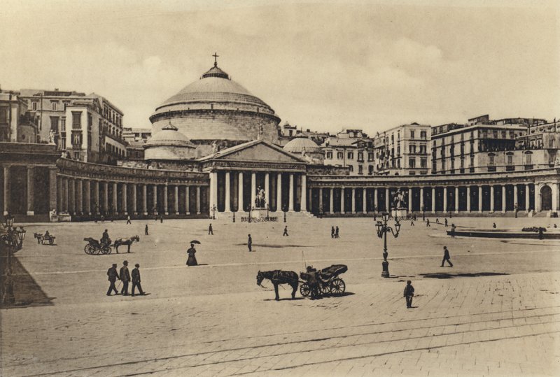 Napoli: S Francesco Di Paola Kilisesi (s / b fotoğraf) by Italian Photographer