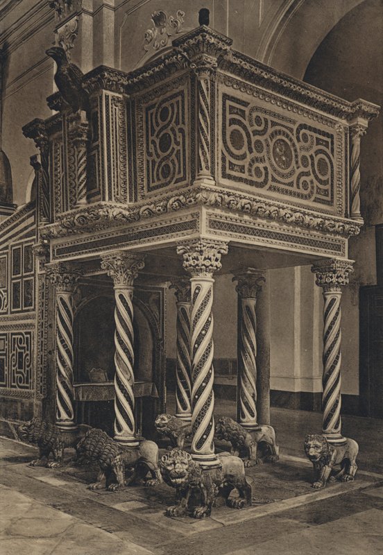 Napoli: Ravello, Duomo, Minber (s/b fotoğraf) by Italian Photographer