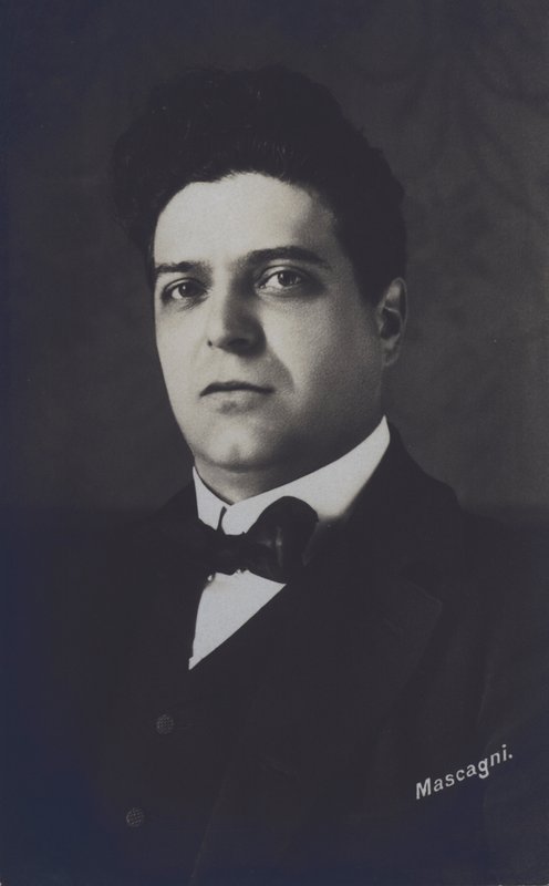 Pietro Mascagni, Cavalleria Rusticana operasının İtalyan bestecisi (s / b fotoğraf) by Italian Photographer