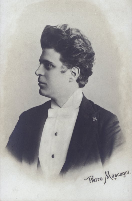 Pietro Mascagni, Cavalleria Rusticana operasının İtalyan bestecisi (s / b fotoğraf) by Italian Photographer