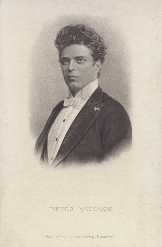 Pietro Mascagni, Cavalleria Rusticana operasının İtalyan bestecisi (s / b fotoğraf) by Italian Photographer