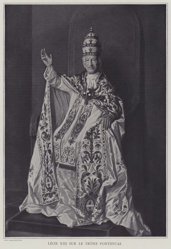 Papa Leo XIII, Papalık Tahtında (s/b fotoğraf) by Italian Photographer