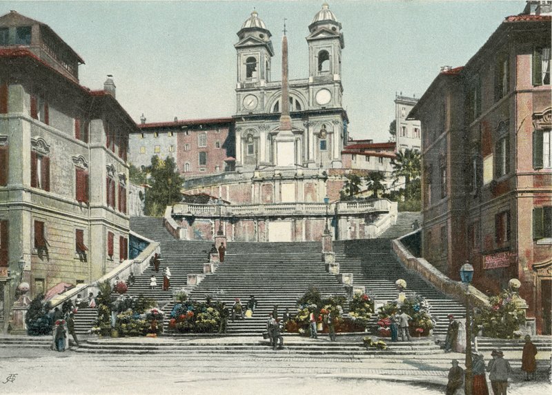 Roma, İspanyol Merdivenleri (renkli fotoğraf) by Italian Photographer