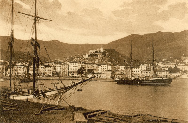 San Remo, Il Porto (s / b fotoğraf) by Italian Photographer