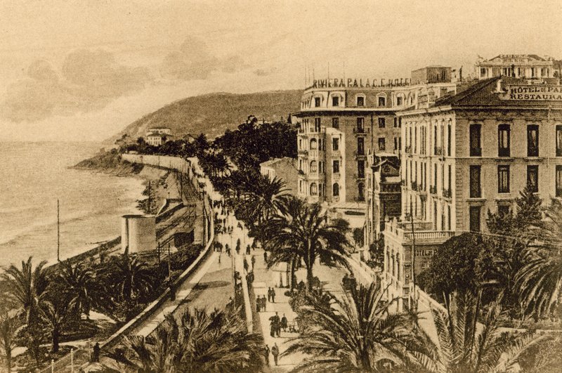 San Remo, İmparatoriçe Yürüyüşü (s / b fotoğraf) by Italian Photographer