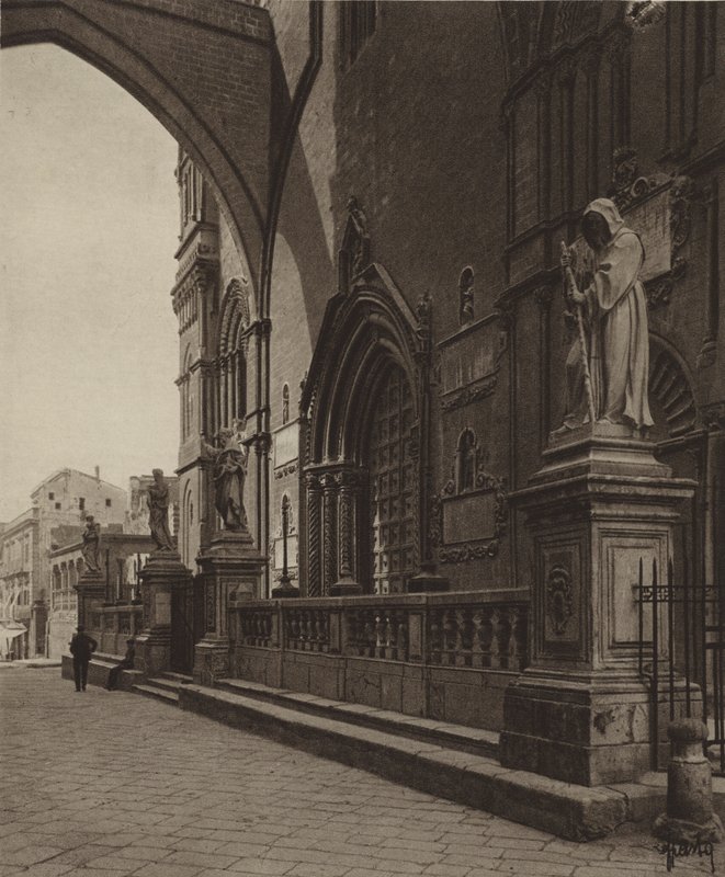 Sicilya / Sicilya: Palermo, Katedral, detay (b/w fotoğraf) by Italian Photographer