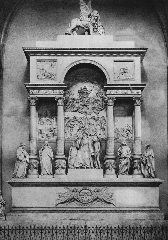 Venedik, Tiziano Vecellio Anıtı (s / b fotoğraf) by Italian Photographer