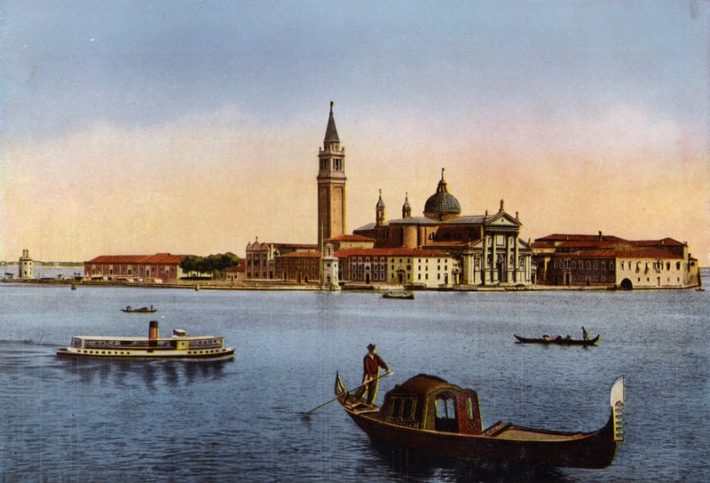 Venezia / Venedik: Isola S Giorgio (renkli fotoğraf) by Italian Photographer
