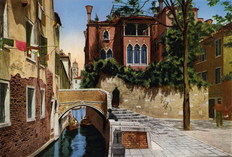Venezia / Venedik: Rio S Gregorio (renkli fotoğraf) by Italian Photographer
