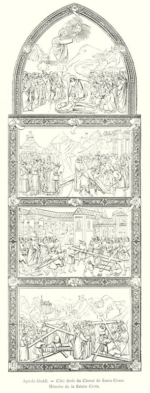 Agnolo Gaddi, Santa Croce Korosunun Sağ Tarafı, Kutsal Haç Tarihi (gravür) by Italian School