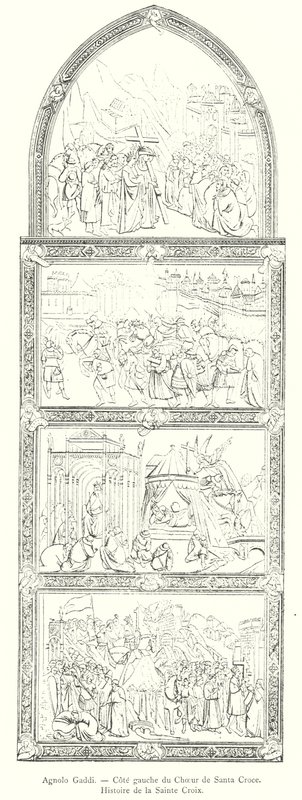 Agnolo Gaddi, Santa Croce Korosunun Sol Tarafı, Kutsal Haç Tarihi (gravür) by Italian School