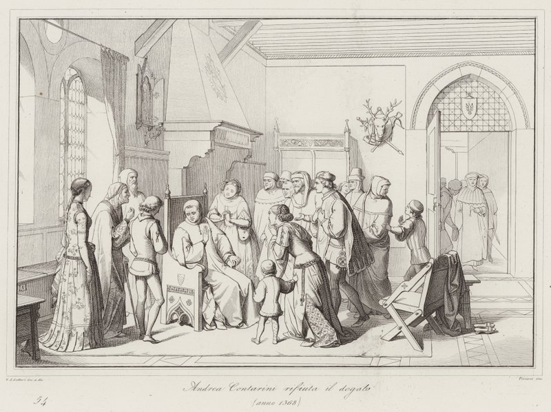 Andrea Contarini dogatoyu reddediyor by Italian School