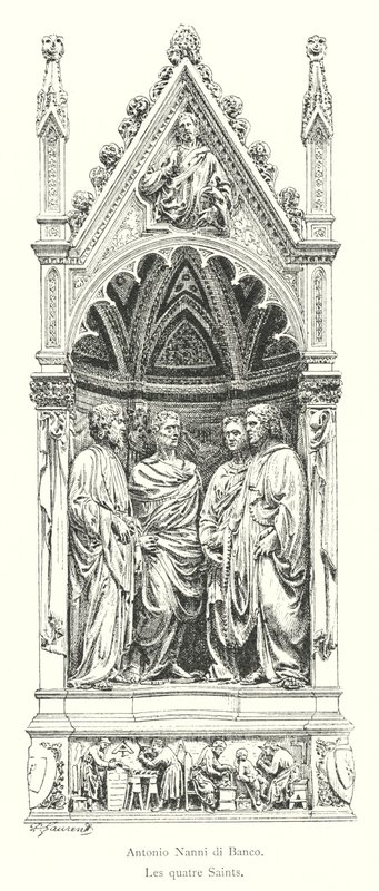 Antonio Nanni di Banco, Dört Aziz (gravür) by Italian School