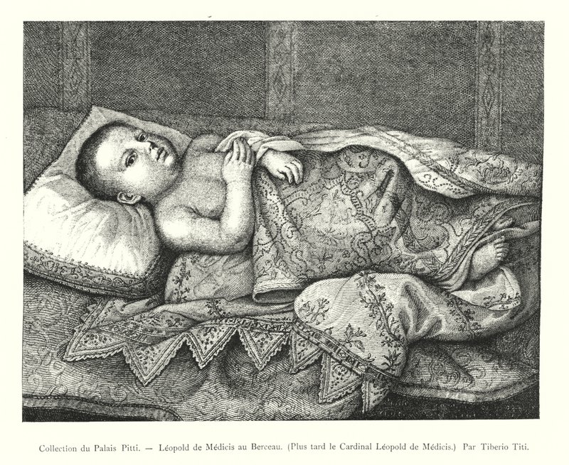 Pitti Sarayı Koleksiyonu, Leopold de Medici Beşikte, Daha Sonra Kardinal Leopold de Medici, Tiberio Titi tarafından (gravür) by Italian School