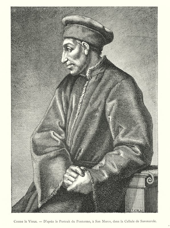 Yaşlı Cosimo, Pontormo'nun Portresinden Sonra, San Marco'da, Savonarola Hücresinde (gravür) by Italian School