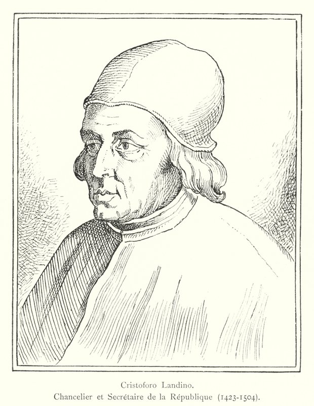 Cristoforo Landino, Şansölye ve Cumhuriyet Sekreteri by Italian School