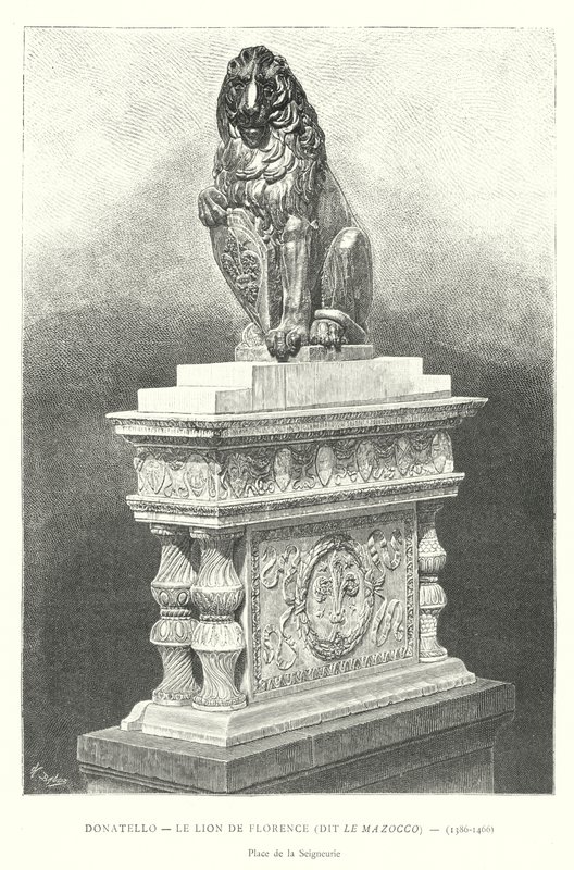 Le Mazocco olarak bilinen Donatello, Floransa Aslanı by Italian School