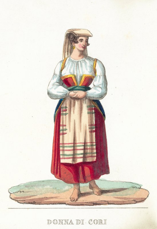 Donna Di Cori (renkli gravür) by Italian School