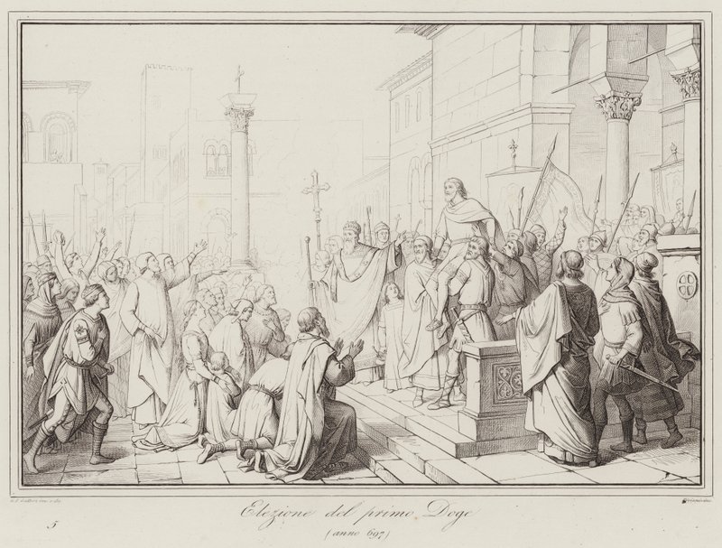 İlk Doge Seçimi, 697 (gravür) by Italian School