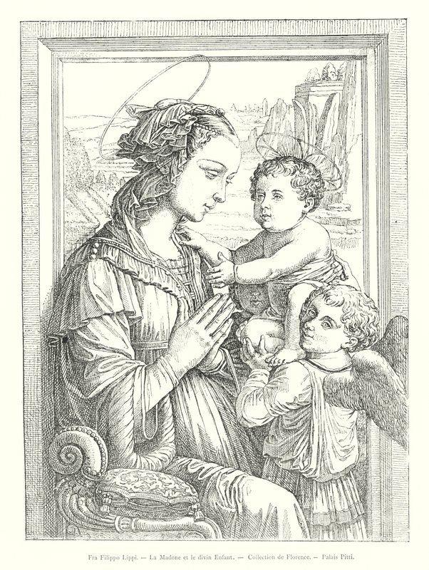 Fra Filippo Lippi, Madonna ve İlahi Çocuk, Floransa Koleksiyonu, Palazzo Pitti (gravür) by Italian School