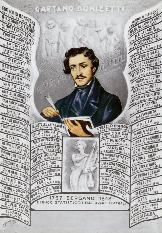 Gaetano Donizetti, İtalyan besteci (1797-1848) by Italian School