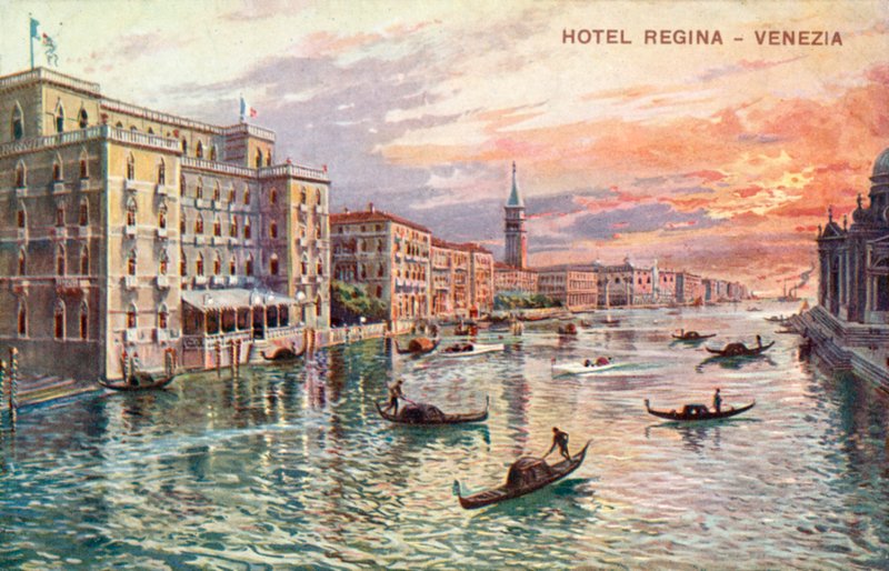 Hotel Regina, Venedik (renkli taşbaskı) by Italian School