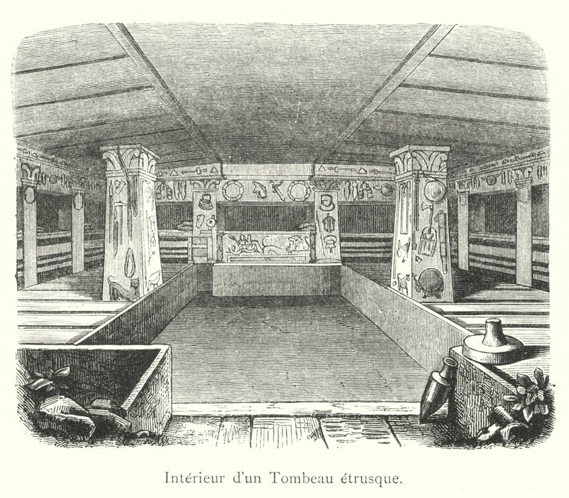 Etrüsk Mezarının İçi (gravür) by Italian School