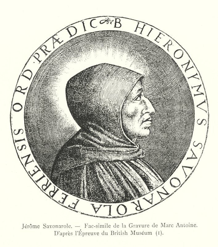 Jerome Savonarole, Marc Antoine Gravürünün tıpkıbasımı, British Museum'un Kanıtından Sonra, I (gravür) by Italian School
