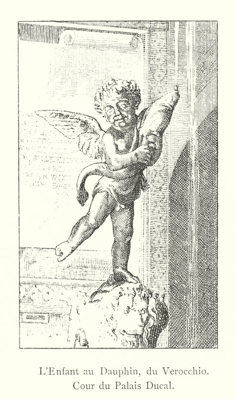 Dauphin'li Çocuk, Verocchio'dan, Ducal Sarayı'nın Avlusu (gravür) by Italian School
