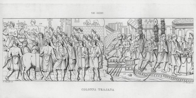 La Colonna Trajana, Trajan Sütunu (gravür) by Italian School