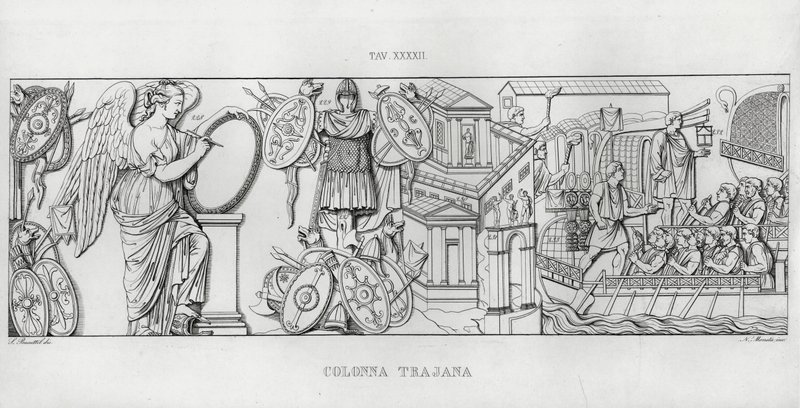 La Colonna Trajana, Trajan Sütunu (gravür) by Italian School