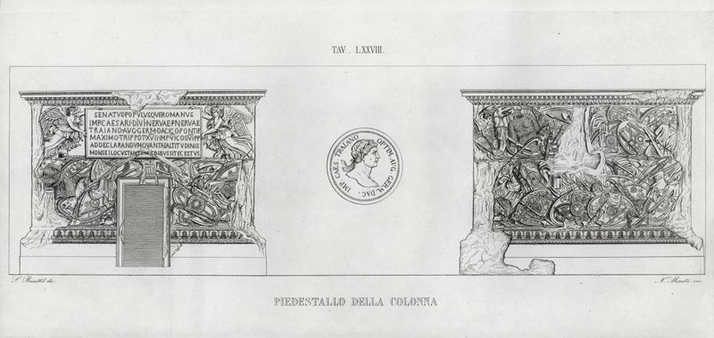 La Colonna Trajana, Trajan Sütunu (gravür) by Italian School