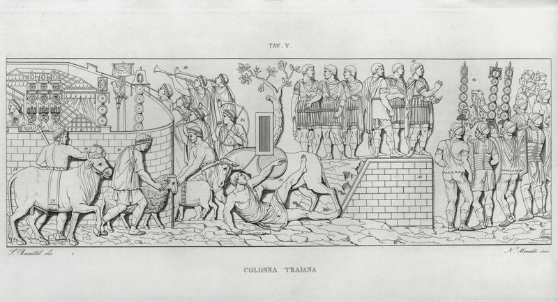 La Colonna Trajana, Trajan Sütunu by Italian School