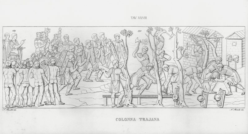La Colonna Trajana, Trajan Sütunu by Italian School