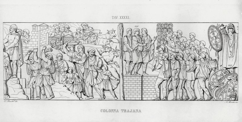 La Colonna Trajana, Trajan Sütunu by Italian School