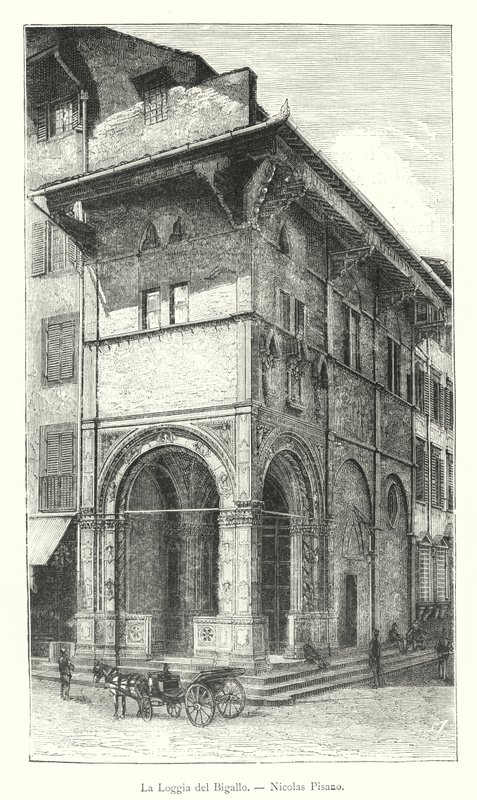 Loggia del Bigallo, Nicolas Pisano (gravür) by Italian School