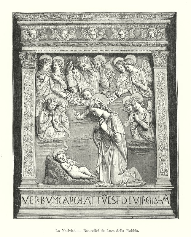 La Nativite, Luca della Robbia tarafından yapılan kısma (gravür) by Italian School