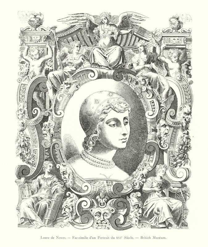 Laure de Noves, 16. Yüzyıl Portresinin tıpkıbasımı, British Museum (gravür) by Italian School