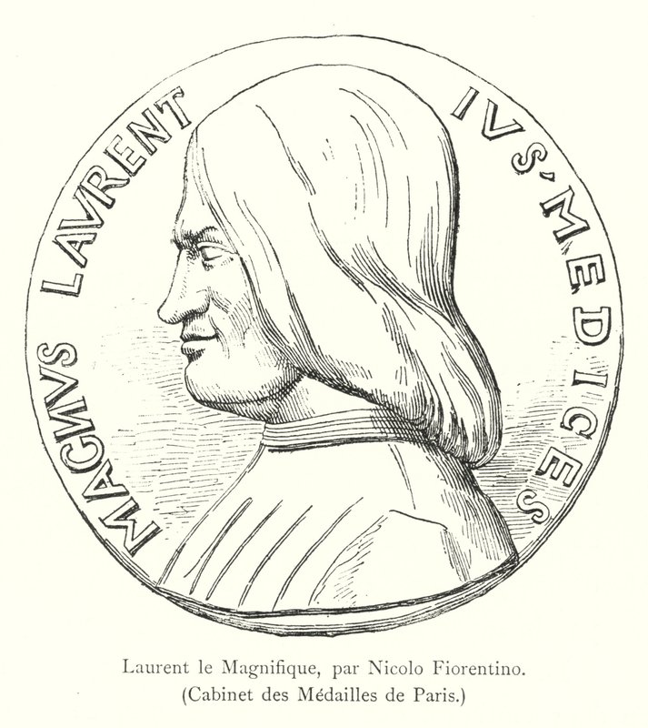 Muhteşem Laurent, Nicolo Fiorentino, Kabine des Medailles de Paris (gravür) by Italian School