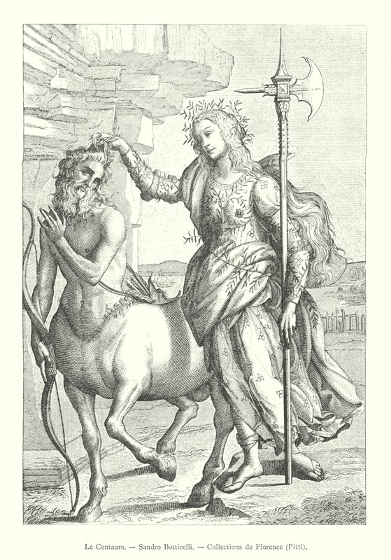 Centaur, Sandro Botticelli, Floransa Koleksiyonları, Pitti (gravür) by Italian School
