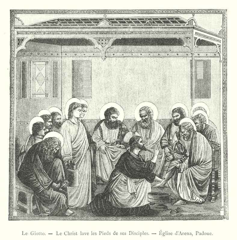 Le Giotto, Havarilerinin Ayaklarını Yıkanan İsa, Arena Kilisesi, Padua (gravür) by Italian School